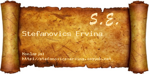 Stefanovics Ervina névjegykártya
